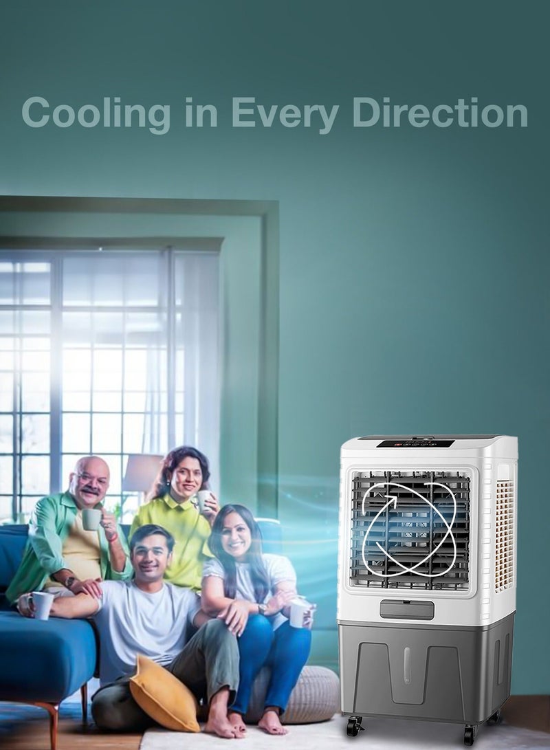 GREEN LION Portable Air Cooler 40L 150W with Cool Function Air Conditioner / Remote Control / Digital Display / Energy Efficient / Eco-Friendly Cooling / Humidification adds moisture / Energy-efficient consumes less power / GA40 - White & Gray - Image 4